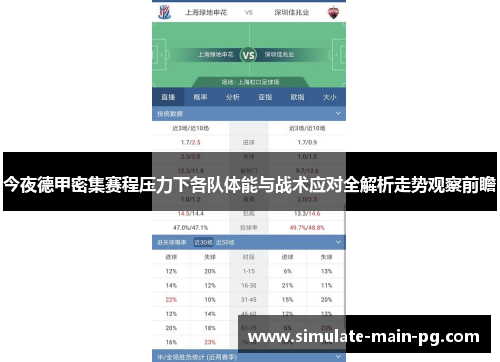 今夜德甲密集赛程压力下各队体能与战术应对全解析走势观察前瞻